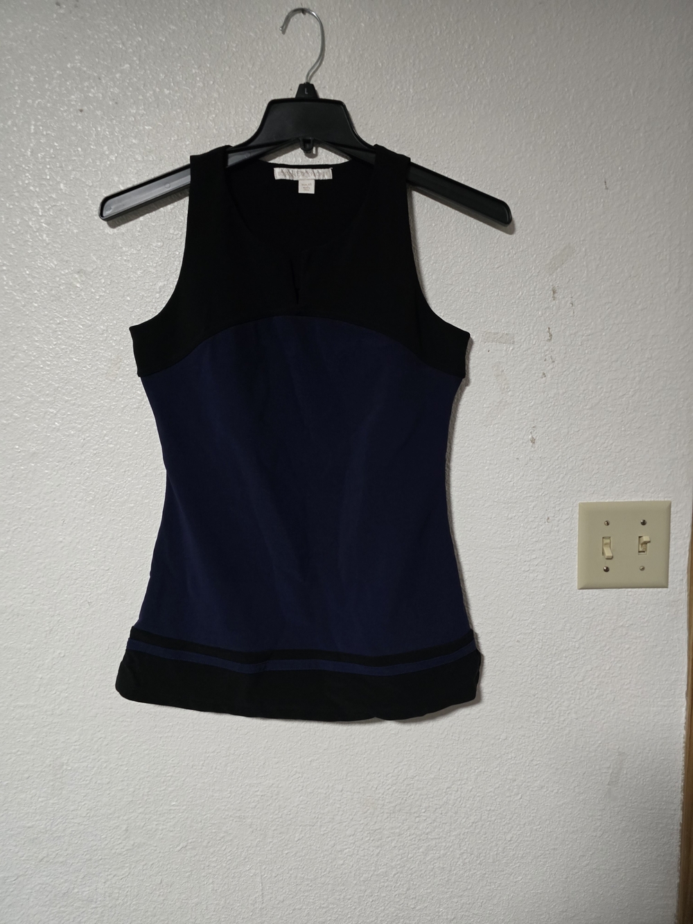 Boston Proper Black & Navy Sleeveless Colorblock Tank
